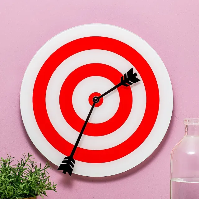 Balvi Target Wandklok Rood,Wit,Zwart