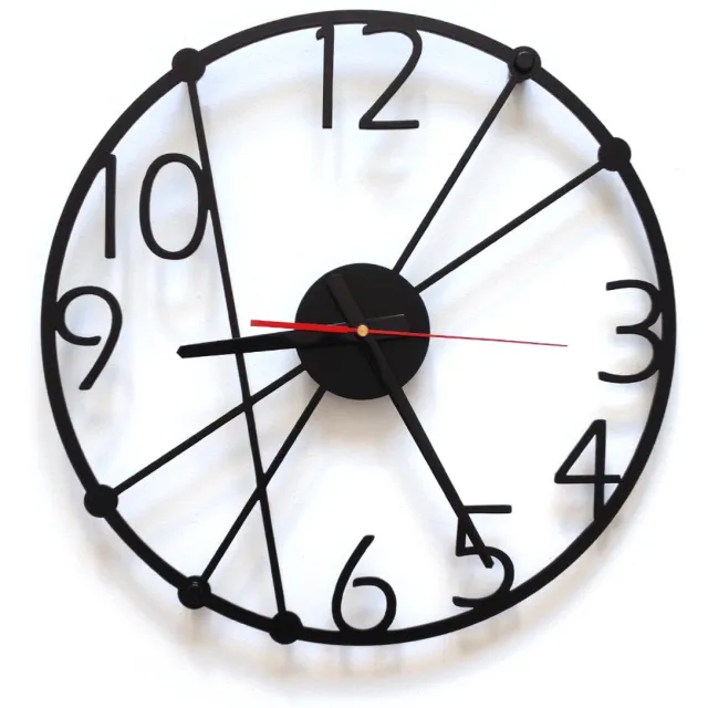 TikTak Gent Serie - Wandklok - Zwart - Staal - 40cm