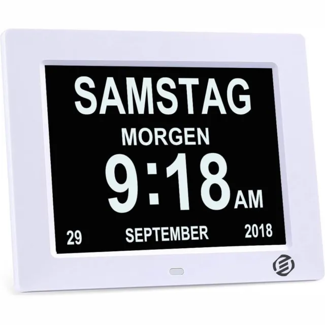 Equivera Dementieklok - Dementie Klok - Dementieklokken - Digitaal - Analoog Wit