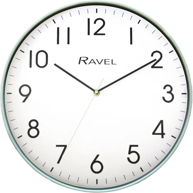 Ravel Moderne wandklok van 40 cm voor kantoor en keuken - analoog kwarts - RWC.40.11 - saliegroen