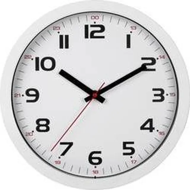 TFA Dostmann 60.3050.02 Wandklok Quartz 305 mm x 305 mm x 38 mm Wit Rood