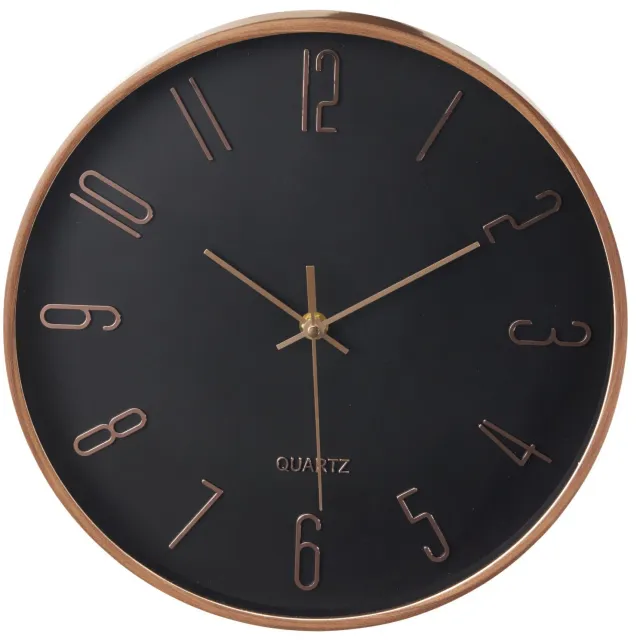 Segnale Wandklok met houten omlijsting, zwart, Ø 30,5 cm