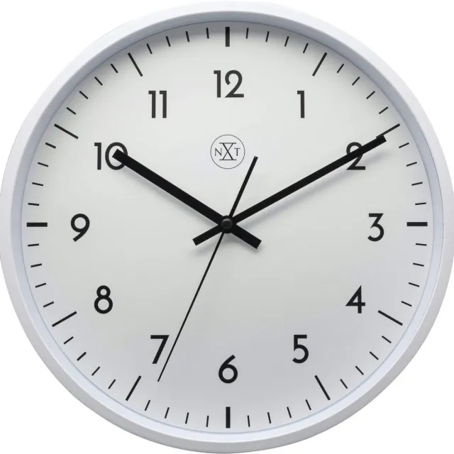 NeXtime nXt Easy Big – Wandklok – 30 cm – Plastic – Wit – Stil