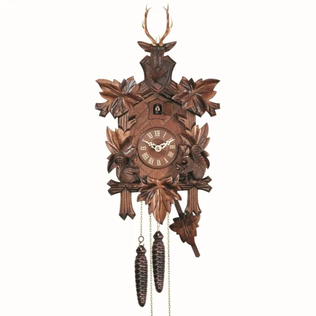 Engstler 533_Q - Koekoeksklok - Kwarts - Notenhout - 38 cm