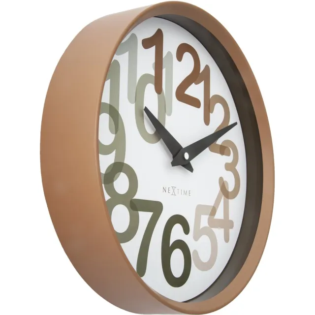 NeXtime Wandklok 30cm-Stilte-Toffee-Plastic-NeXtime 'Groot Getal'