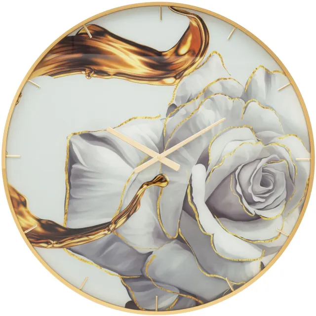 Mauro Ferretti Wandklok Glass Rose Ø 80×5 cm Multicolor