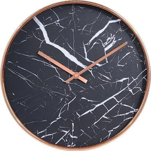 LW collection Rose goud luxe wandklok 30cm - muurklok - klok - keukenklok - marmeren wandklok - kleine klok Blauw