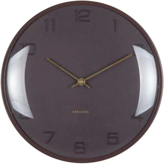 Karlsson Wandklok Fuerte Dome - Bruin - 30.5x30.5x30.5cm - Wandklok Modern