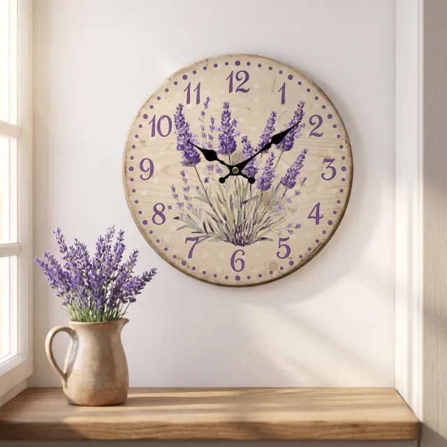 Signes Grimalt wandklok lavendel licht hout Beige