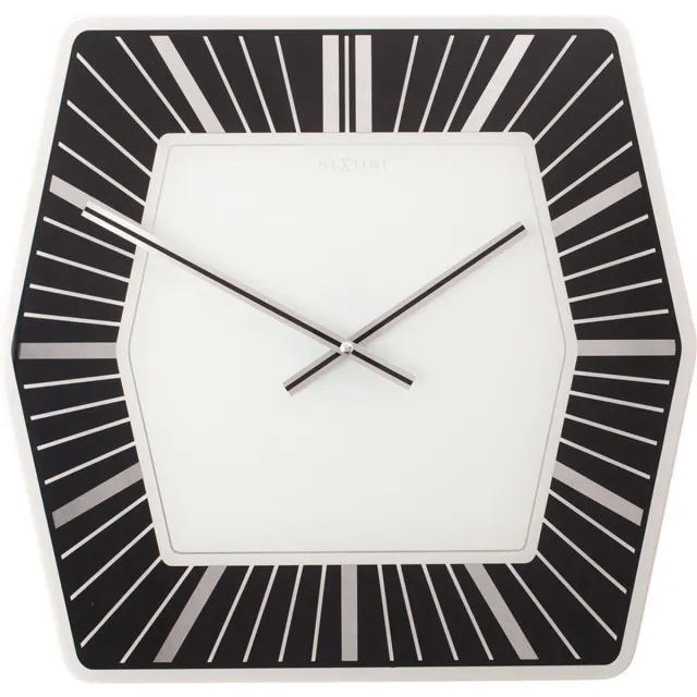 NeXtime Klok Zwart/Wit