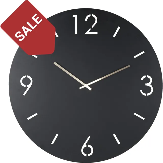 Spinder Design klok Time Ø 80 - Zwart - Staal