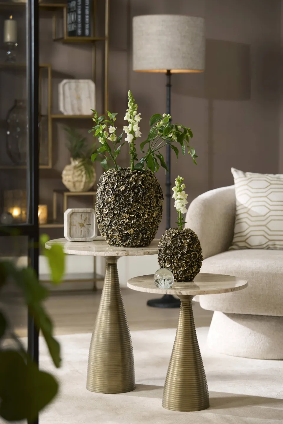 Light & Living Pablia tafelklok zand-grijs, foto 6
