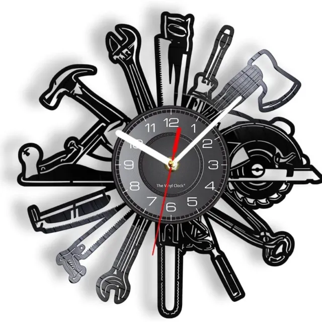 Vantivo® Klok - Wandklok Modern - Klokken - Industrieel-Zwart