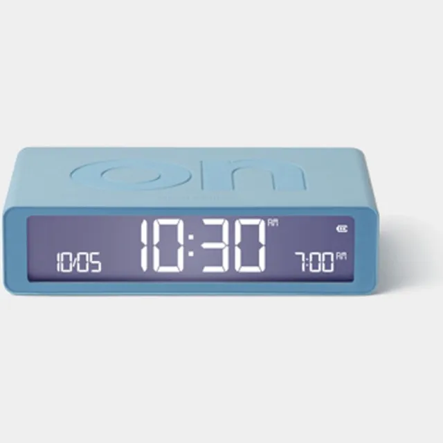 Lexon Flip Classic ON OFF omkeerbare oplaadbare Wekker - licht blauw