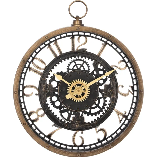 WALL CLOCK Wandklok Industrial goud ø 27 cm Meerkleurig