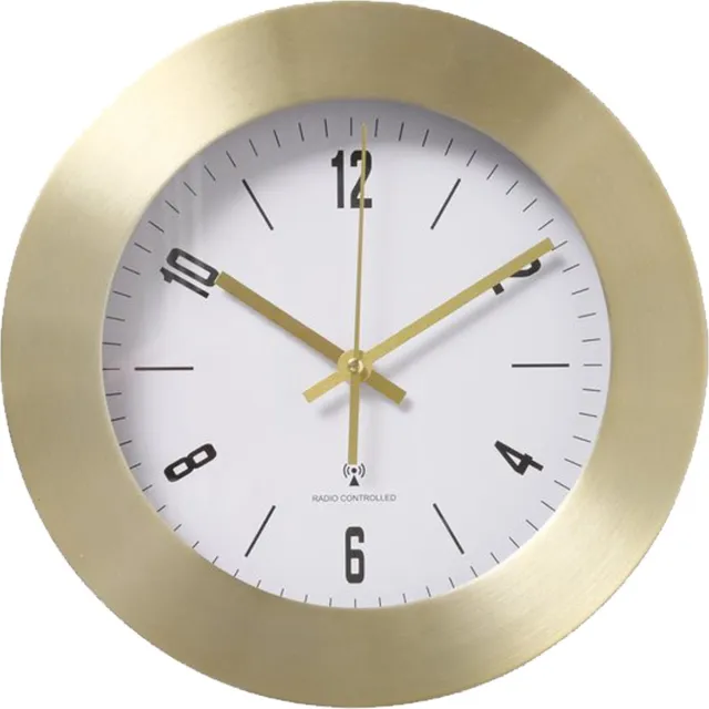 Deco by Boltze Wandklok/muur klok Las Vegas - Goud metallic - Dia 30 cm - metaal/glas - Glamour/modern Goudkleurig