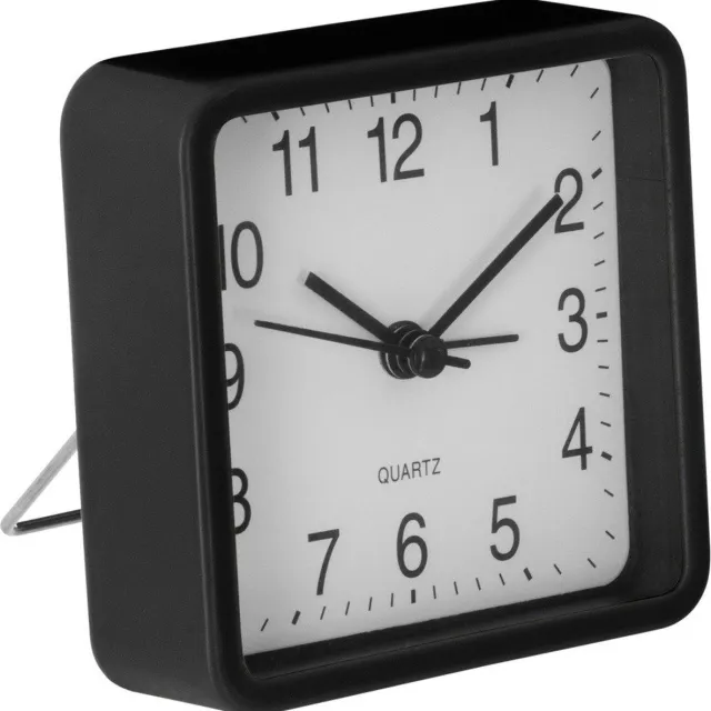 Atmosphera Stille wekker voor de slaapkamer, klok met QUARTZ-mechanisme zwart