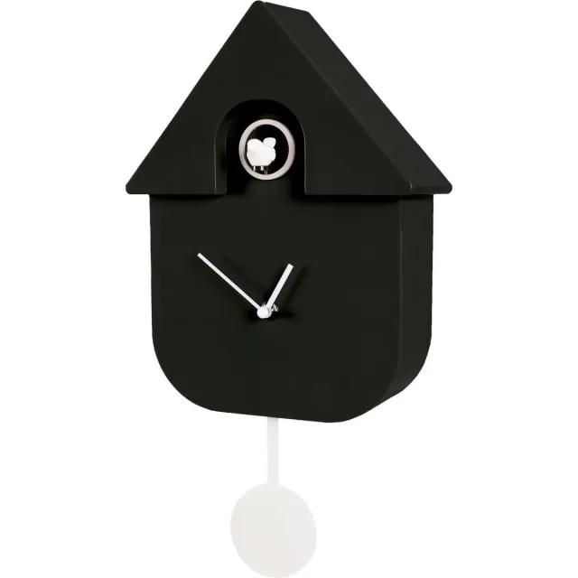 Lexium Store Lexium Koekoeksklok Modern - Minimalistische Koekoeksklok - Koekoek - Cuckoo Clock - Wandklok Zwart