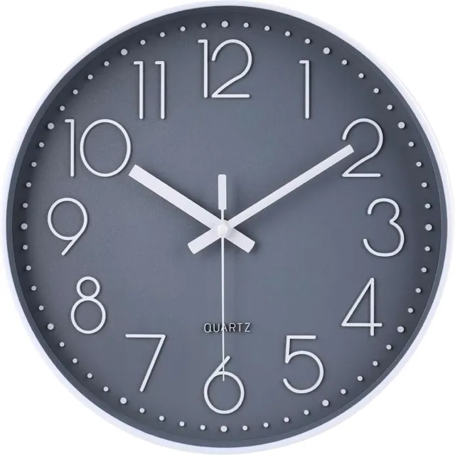 TYME Wandklok Modern - Goed leesbaar - Stille 40cm Klok - Analoog - Stil Uurwerk - Muurklok - Quartz - Grijs Wit