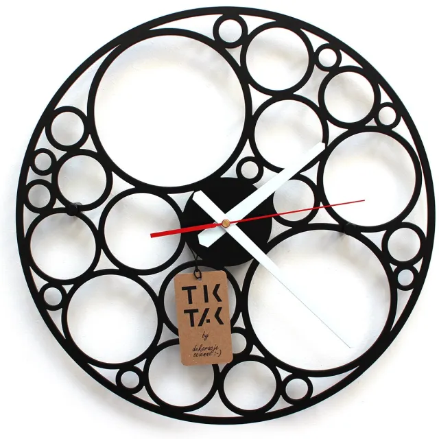 Decorizzly® Decorizzly Qule - Wandklok - Grote Tekenhaken - Stil Mechanisme - 40 cm Zwart