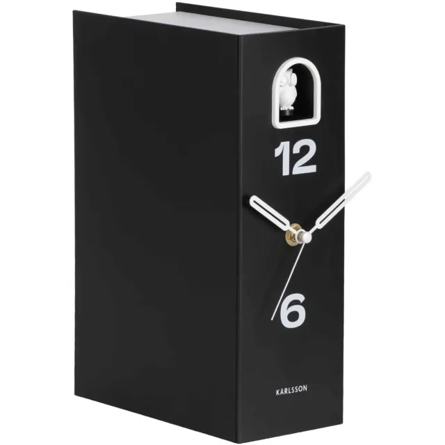 Karlsson Tafelklok Book Owl - Zwart - 17.4x9.5x25cm - Scandinavisch