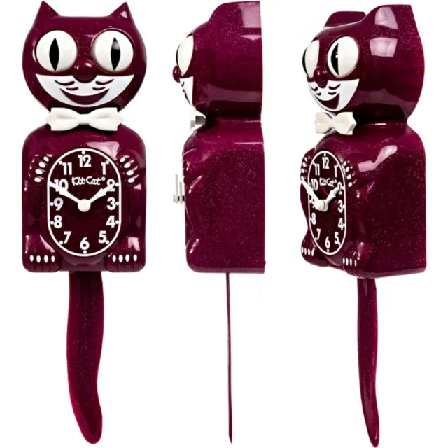 Thuys Vintage Decoratieklok – Quartz – Unieke Bewegende Ogen – Wiebelende Staart – Vrolijke Lach – Robijnrood