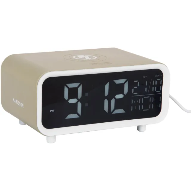 Karlsson Wekker Chunky Led - Theegroen - 17x11x8.6cm - Scandinavisch - Wekker voor slaapkamer - Wekkers