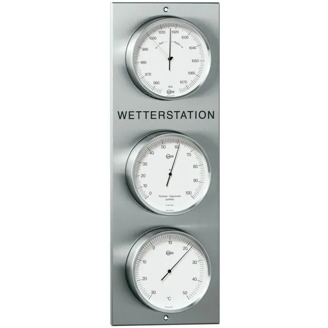 Barigo 306 - buiten weerstation - edelstaal - 520 x 180 mm - Barometer - thermometer - hygrometer chroom
