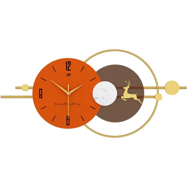 Thuys Simpele – Metalen – Wandklok – Zonder – Cijfers – Stille – Slaapkamer – Kantoor Oranje