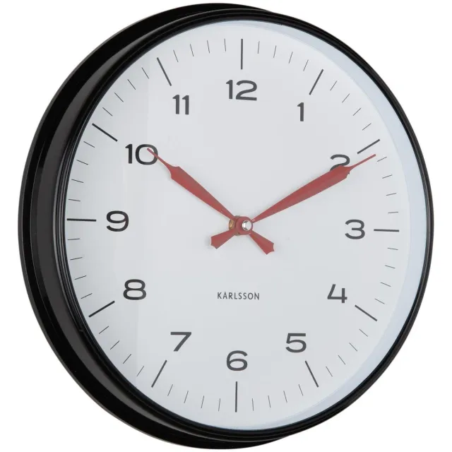 Karlsson Wandklok Modern Factory - Mat zwart - Ø30cm - Wandklok Scandinavisch