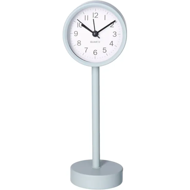 Gerimport Tafelklok - staand - metaal - grijs - 22 cm- kinderkamer klokje