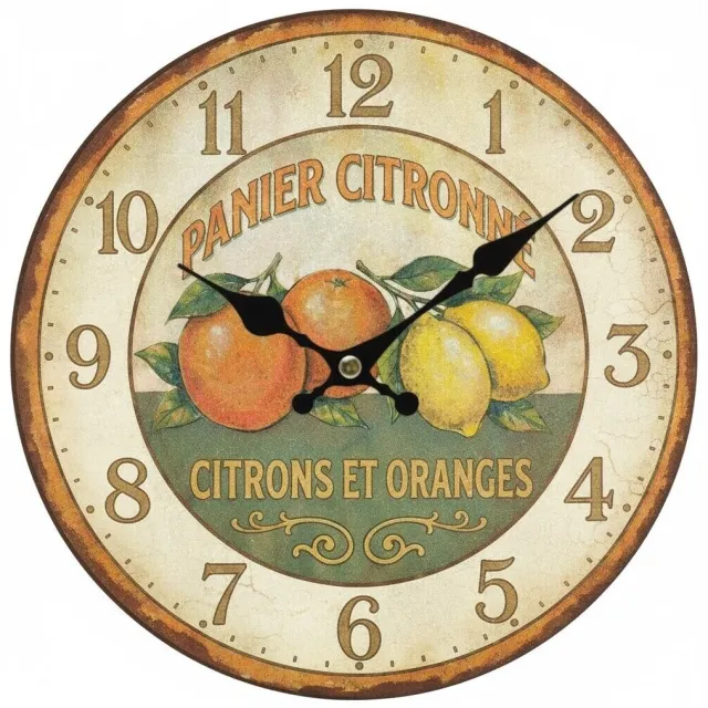 Signes Grimalt wandklok sinaasappels en citroenen vintage Beige