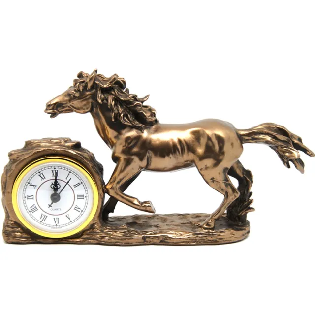 Queen Isabell Klok - Decoratief staand klokbeeldje galopperend paard - Bruin