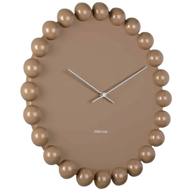 Karlsson Wandklok Cadiz Dotty - Mokkabruin - 40x40x4.5cm - Wandklok Scandinavisch Lichtbruin