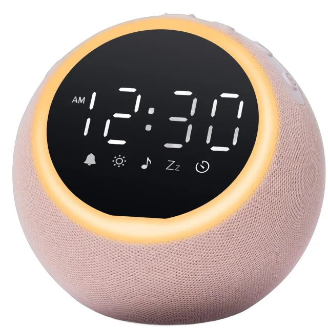 Currero Wekkerradio Op Netstroom - Digitale Klokradio - Met Projectie - Grote Cijfers - Senioren - Dubbel Alarm - Snooze - Roze