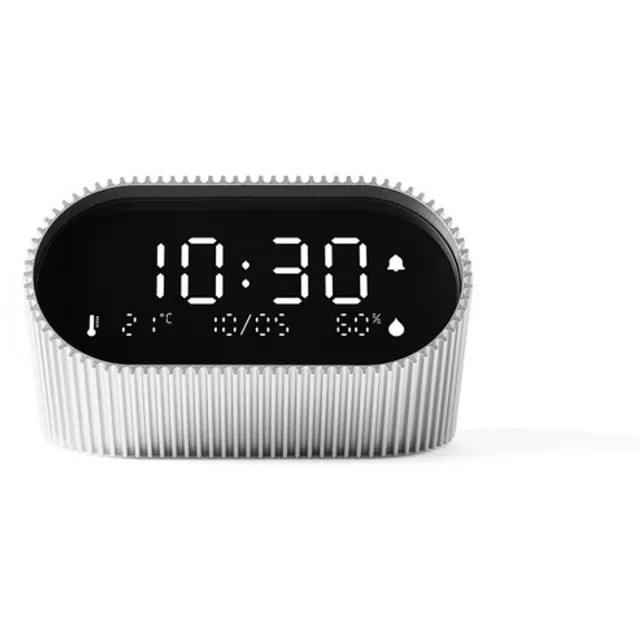Lexon Ray Clock - Alarmklok met thermometer en hygrometer - Zilver