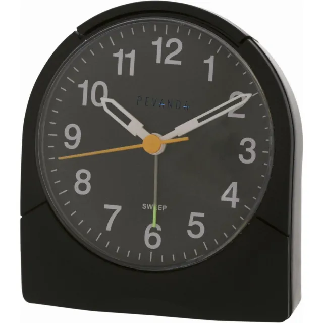 Pevanda RD889-SP BLACK/BLACK - Wekker - Klok - Analoog - Snooze - Led - Zwart - Zwart