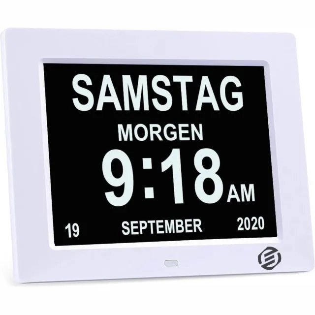 Equivera Dementieklok - Dementie Klok - Dementieklokken - Digitaal - Analoog Wit
