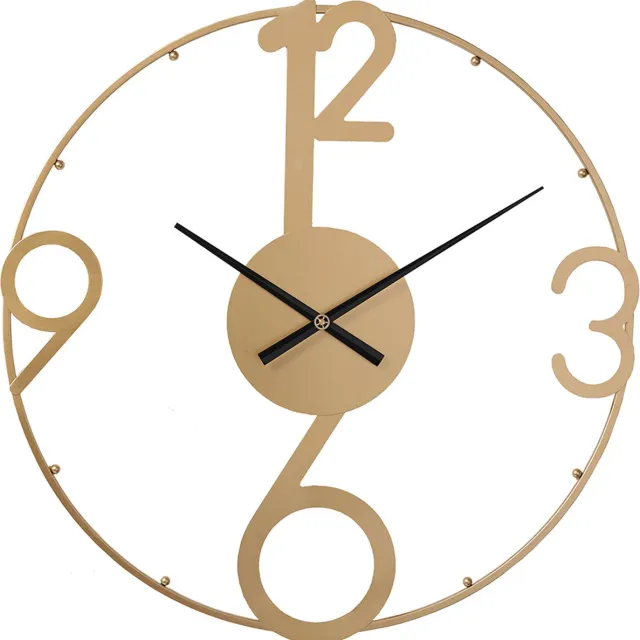 LW collection Wandklok goud 80cm - Grote moderne gouden wandklok - Industriële wandklok - Gouden Ronde Moderne Klok - Stil uurwerk