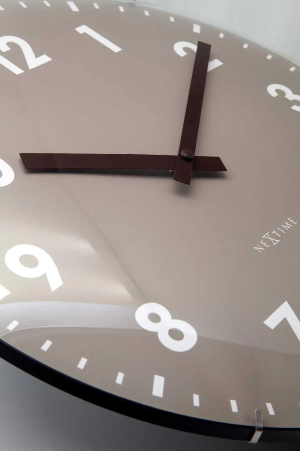 Wandklok 35 cm met koepelglas - geruisloos - glas - NeXtime 'Duomo' khaki, foto 6