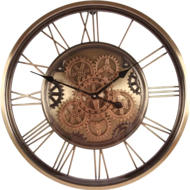Baroque Klok - Wandklok Bayonne 62 cm - Goud - Rond - Metaal - 62x62x8 - Iron+glass Gold
