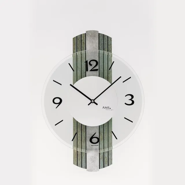 AMS wandklok Quartz uurwerk 9677 Zilver