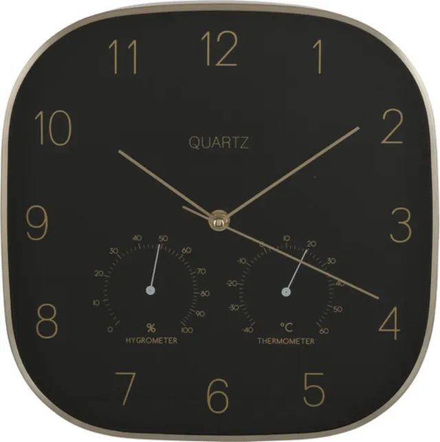 Teeninga Palmen Klokken - Andy Wandklok Zwart - L29xb4,5xh29cm