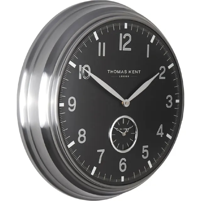 Thomas Kent Klok Timekeeper zwart - zilver Ø71CM