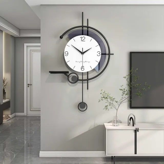Br@ndless Klok - Wandklok Modern - Klokken - Industrieel - Wit met Zwart Zwart en Wit
