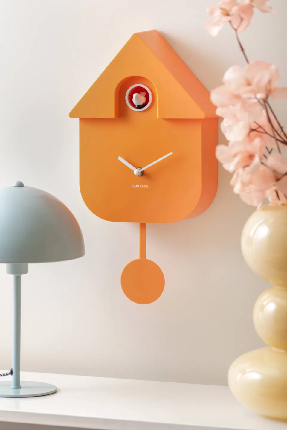 Karlsson Modern Cuckoo wandklok oranje, foto 5