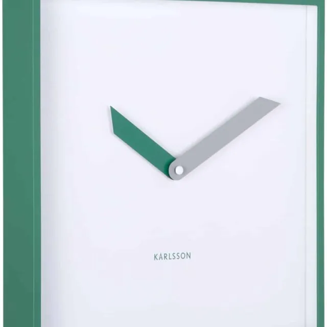 Karlsson Wandklok Cool Retro Cuadrado - Groen - 4.1x28.3x28.3cm - Wandklok Modern