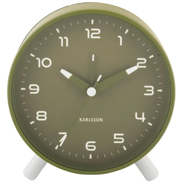 Karlsson Wekker Orgullo - Army green - 11x11x12cm - Modern - Wekker voor slaapkamer - Wekkers Groen