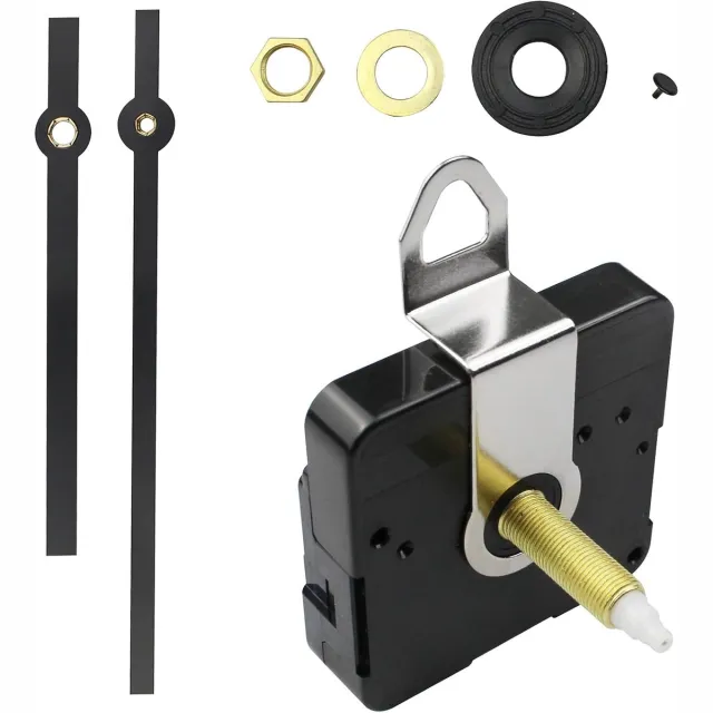 Dnntunk Quartz uurwerk - voor DIY Wandklok Reparatie Kit - Uurwerk met Uurwijzer Vervangend Uurwerk Zwart
