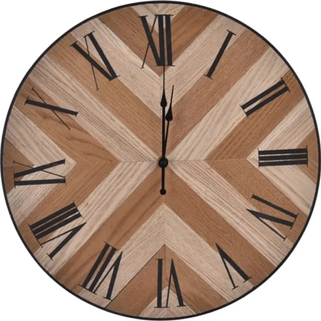 Koopman Wandklok 385x385mm mdf bruin